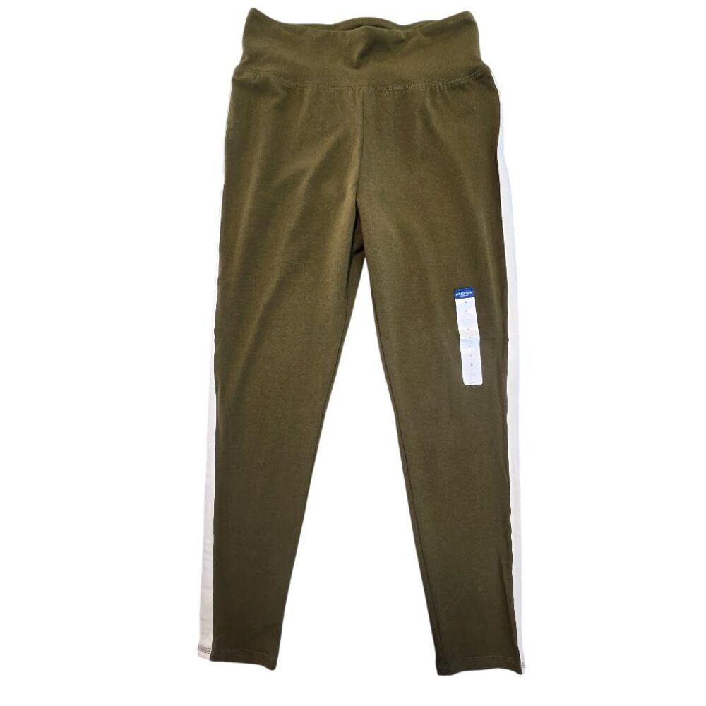 Arizona Jean Co Womens Hi Rise Leggings LG Olive Green‎ Workout Casual Gym Yoga